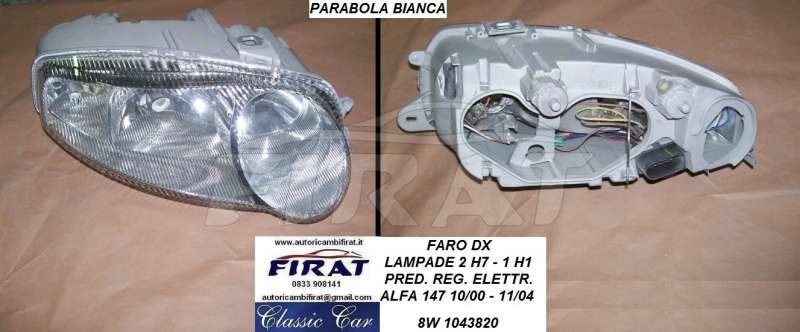 FARO ALFA 147 00 - 04 DX PARAB.BIANCA